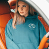 Clean Rides and Good Vibes Hoodie_ Woman Wearing