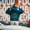 Clean Rides and Good Vibes Hoodie_ Woman Wearing_ Back