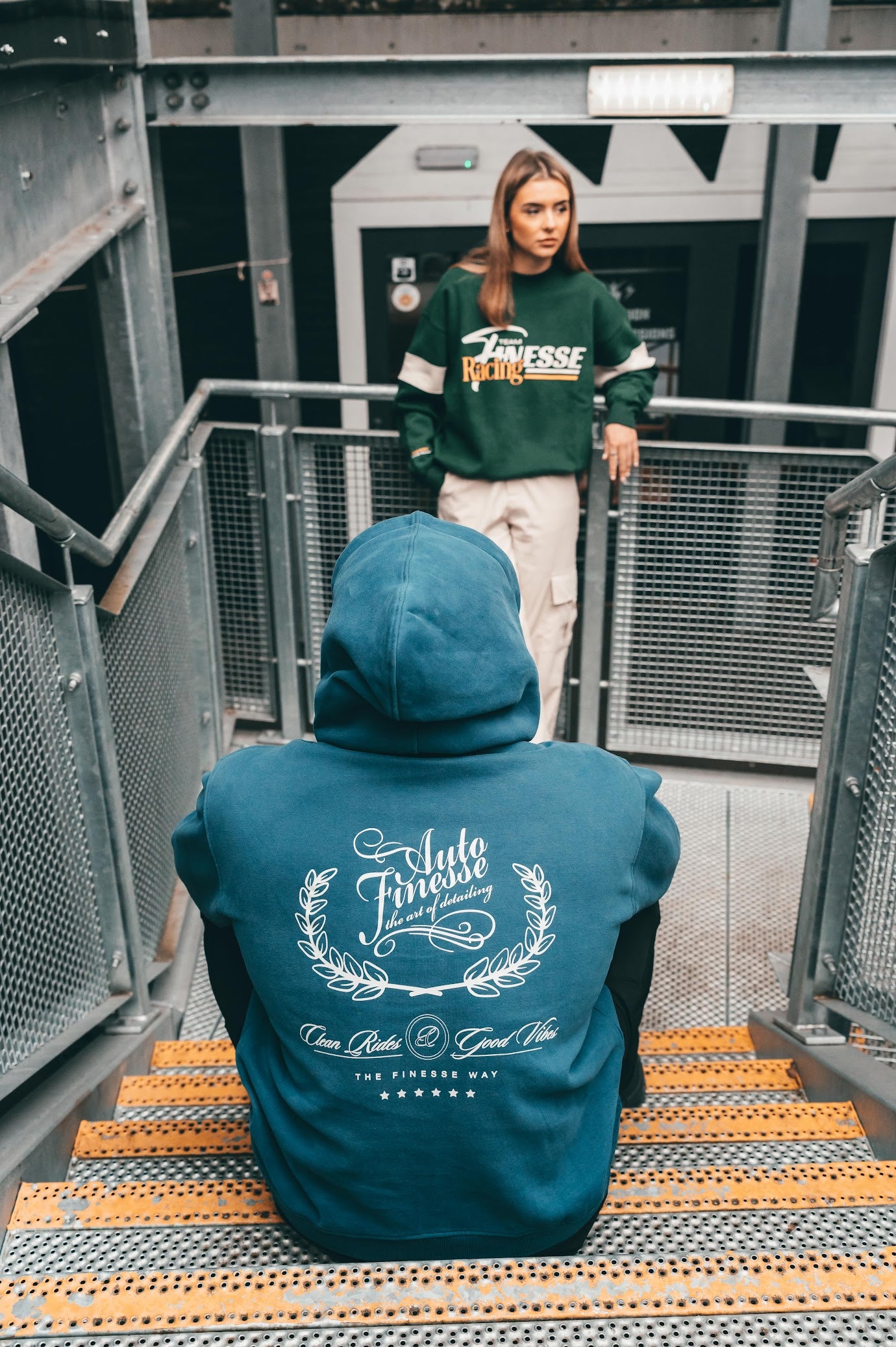 Man & Woman Wearing Auto Finesse Sweat Shirt & Hoodie