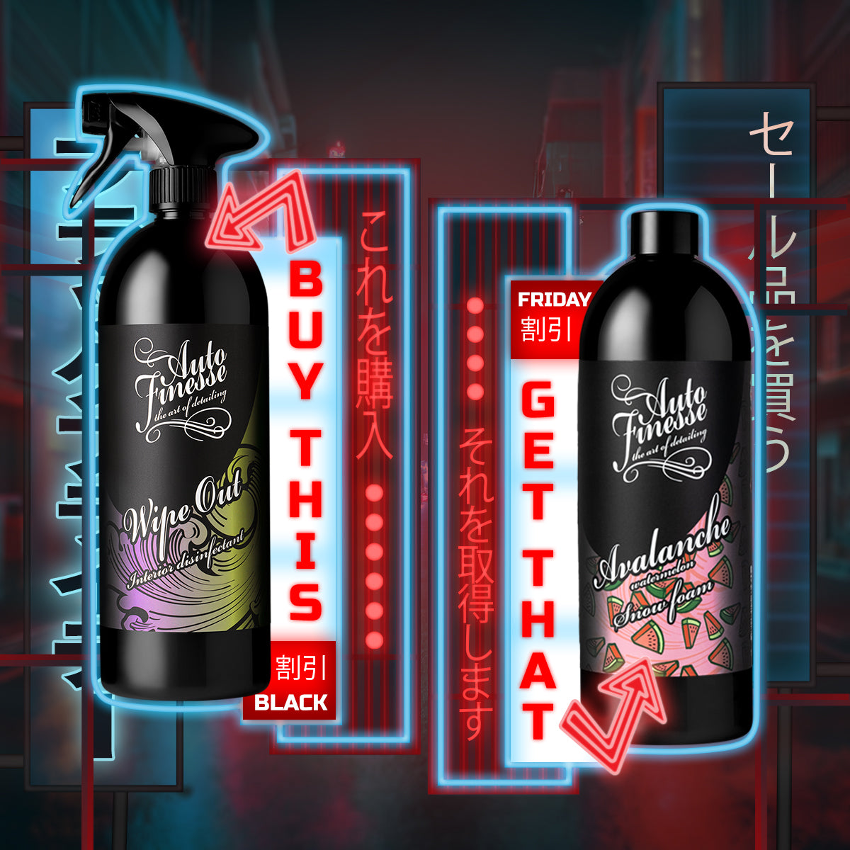 Auto Finesse | Car Detailing Products | Wipe Out 1L & Avalanche Watermelon 1L