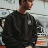 Oversized Signature Logo Crew Neck Sweater_ Man Wearing_ Front